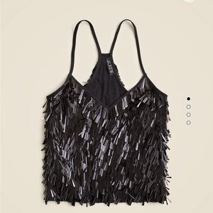 NWT J. Crew Collection vintage rib tank top with drop sequins